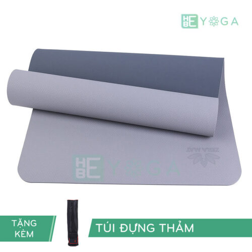 Thảm Yoga TPE ZERA màu xám trắng