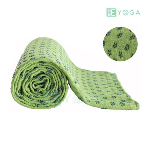 Khăn trải thảm yoga Silicon hoa mai màu xanh lá