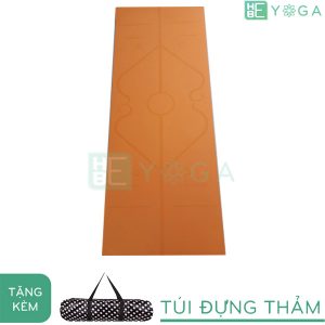 Thảm Yoga TPE Relax Định Tuyến 6mm 2 lớp (màu Cam) - Tặng kèm túi