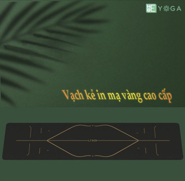 Thảm Tập Yoga Định Tuyến Hebeyoga Bronzing Pu Cao Su Vạch Kẻ Mạ Vàng 5mm Cao Capá